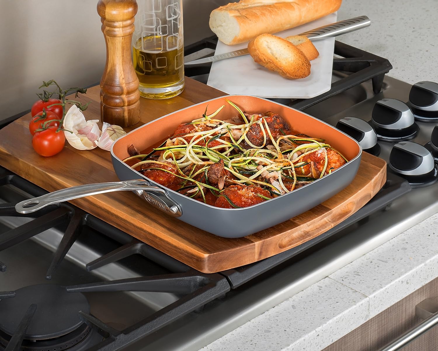 GOTHAM STEEL Tri-Ceramal 10.25" Square Shallow Pan-4