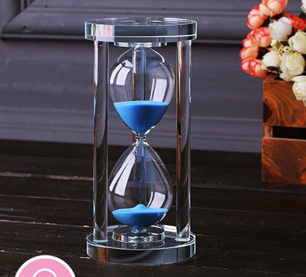 MINGZE Transparent Crystal Hourglass Timer Sand Clock Crafts Glass Decoration, 15 Minutes / 30 Minutes / 60 Minutes (Purple, 60 Minutes)-5