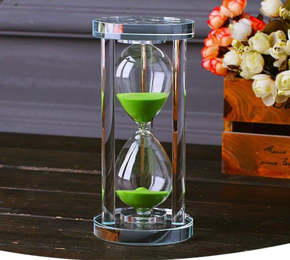 MINGZE Transparent Crystal Hourglass Timer Sand Clock Crafts Glass Decoration, 15 Minutes / 30 Minutes / 60 Minutes (Purple, 60 Minutes)-7