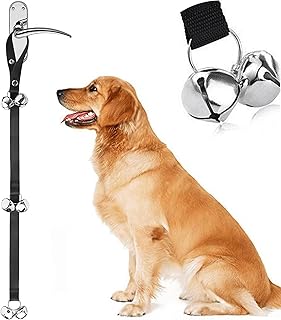 MINGZE Dog Doorbell Dog Bells Toilet Training Puppy, Internal Training Doorbell (Black)