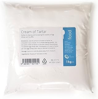 Intralabs Cream of Tartar for Baking & Playdough, Pure Food Grade Powder, 1kg