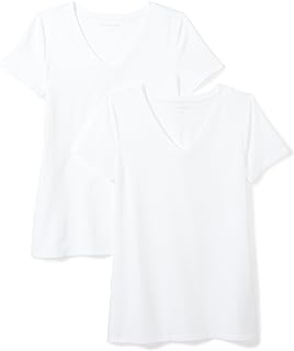 Amazon Essentials Women's Classic-Fit Short-Sleeve V-Neck T-Shirt, Multipacks