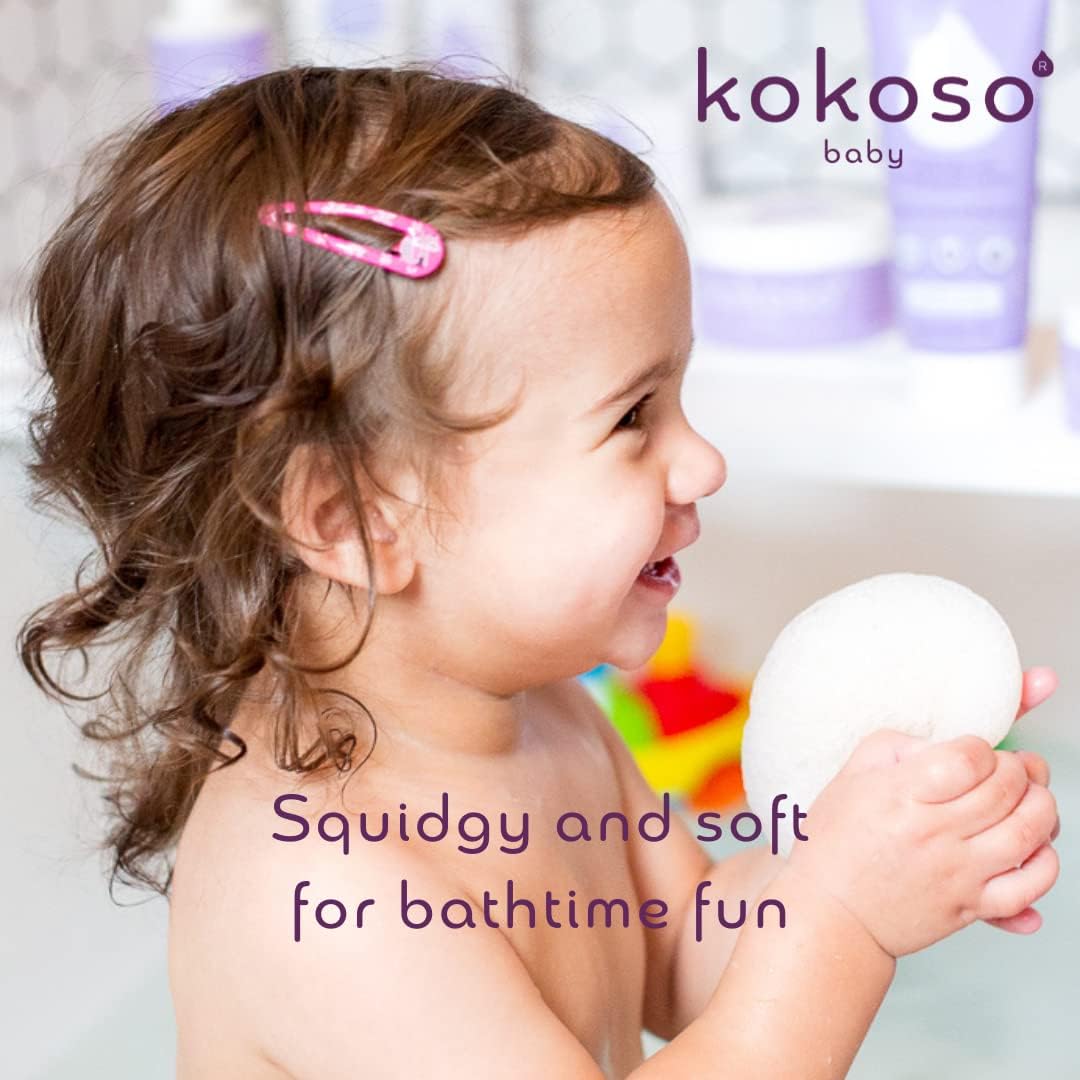 Kokoso Baby Natural Sponge – Super Soft Natural Baby Bath Sponge, Perfect as a Newborn Sponge and Baby Face Sponge-2