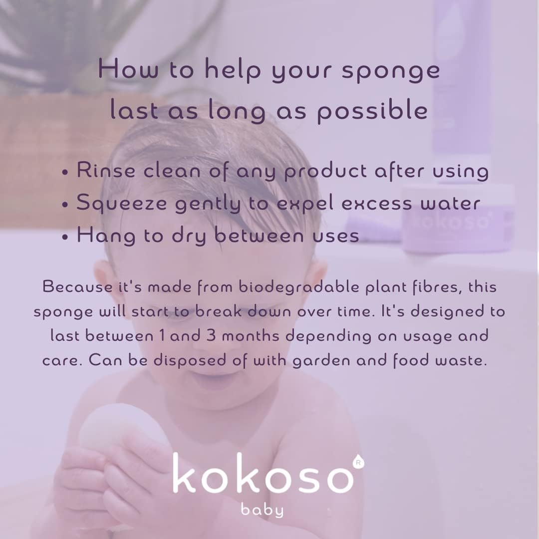 Kokoso Baby Natural Sponge – Super Soft Natural Baby Bath Sponge, Perfect as a Newborn Sponge and Baby Face Sponge-3