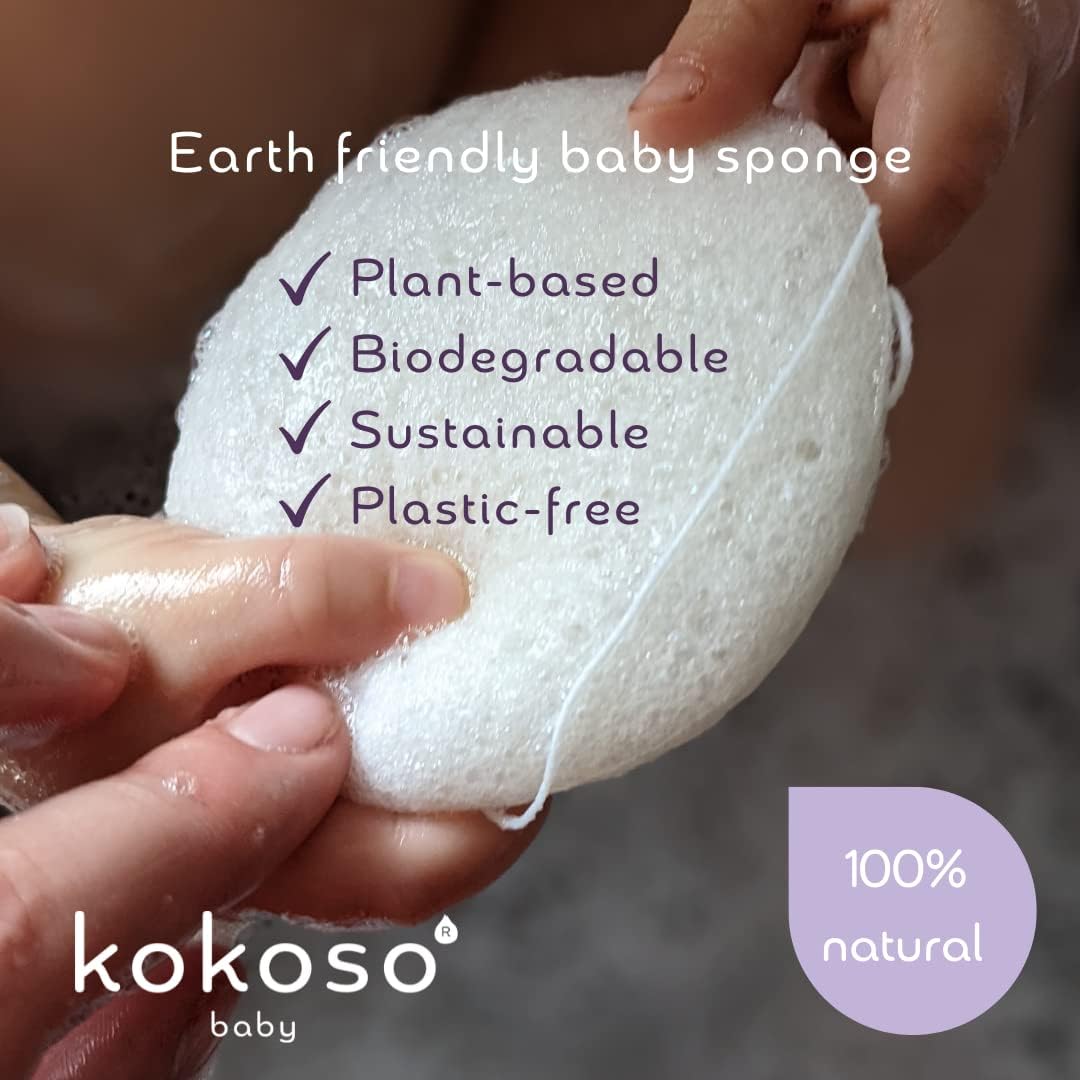 Kokoso Baby Natural Sponge – Super Soft Natural Baby Bath Sponge, Perfect as a Newborn Sponge and Baby Face Sponge-4