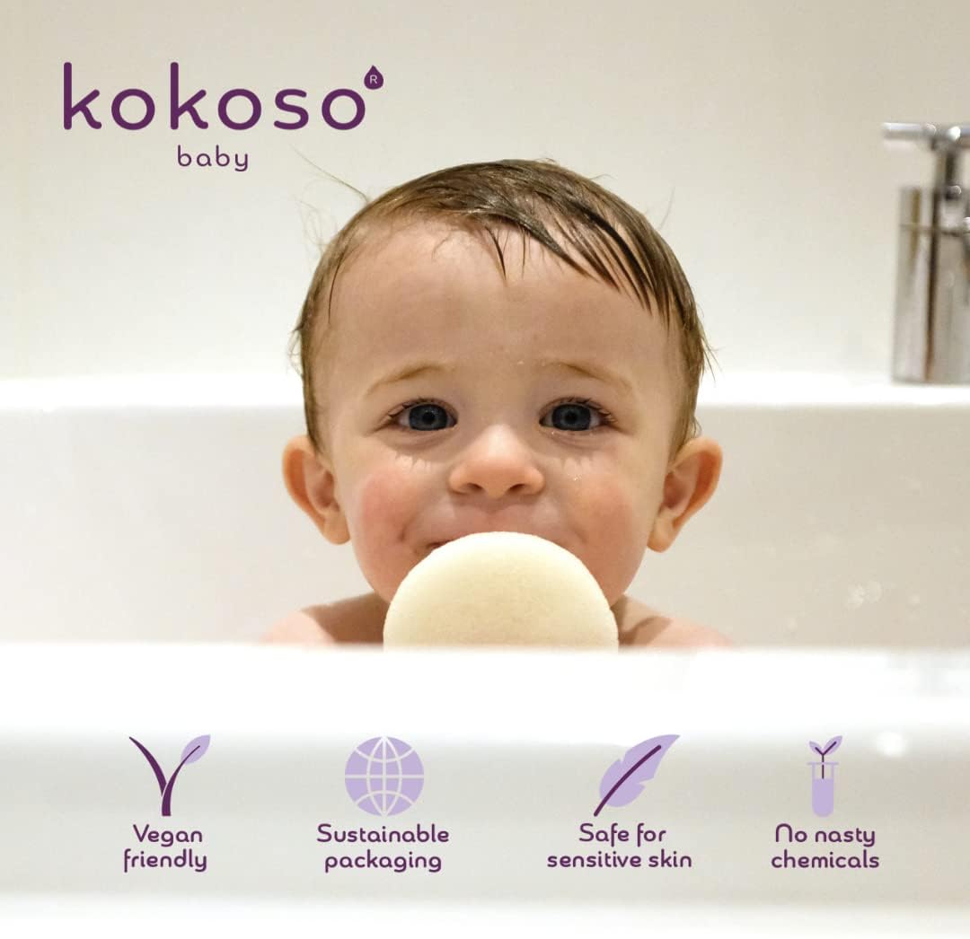 Kokoso Baby Natural Sponge – Super Soft Natural Baby Bath Sponge, Perfect as a Newborn Sponge and Baby Face Sponge-6