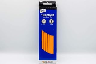 Just stationery 15 HB Pencils with Eraser Tops, 5631