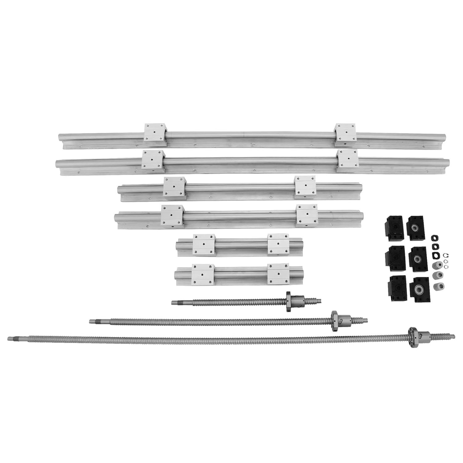 Happybuy SBR20 Linear Rail Set+3 Ballscrew RM1605-350/650/1050mm CNC Set Support Liner Rail+BK/BF12 with BK/BF 12 CNC Kit-8