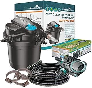 allpondsolutions Auto Cleaning Pressurised Koi Fish Pond Filter with UV Steriliser Light All in One Complete Kit - Ponds Up to 8000 litres - AUTO-PFC-8000-KIT