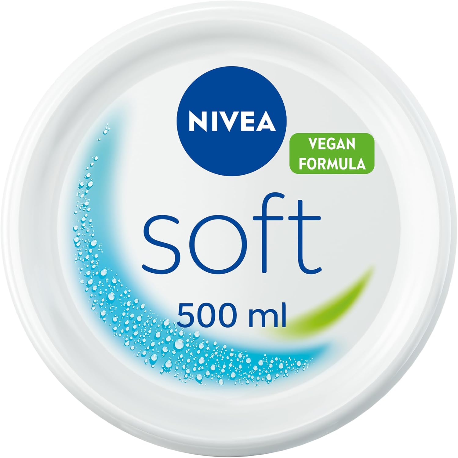 NIVEA Soft Moisturising Cream (500ml), 48H Moisturising Cream for Face, Body and Hands with Vitamin E and Jojoba Oil, Hand Cream Moisturises Deeply, Vegan Formula Day Cream-0