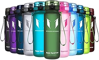 Super Sparrow Sports Water Bottle - 350ml & 500ml & 750ml & 1000ml - Non-Toxic BPA Free & Eco-Friendly Tritan Co-Polyester Plastic - For Running, Gym, Yoga, Outdoors and Camping