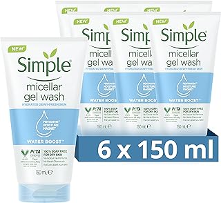 Simple Water Boost Micellar Facial Gel Wash 150ml,pack of 6