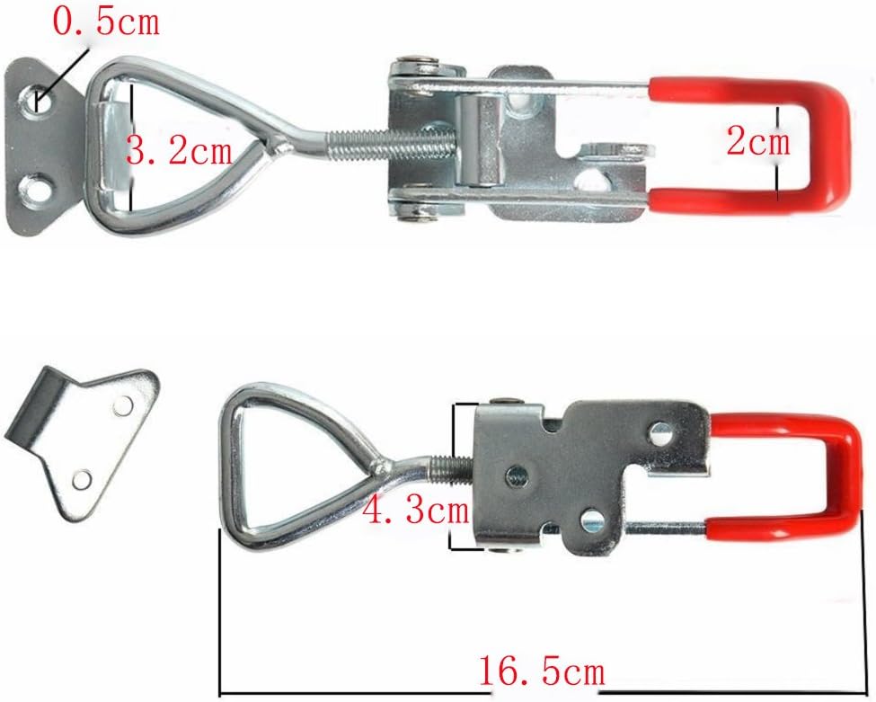 MINGZE 2pcs 600Kg Triangle Shaped Lever Latch Toggle Clamp, 4003-1