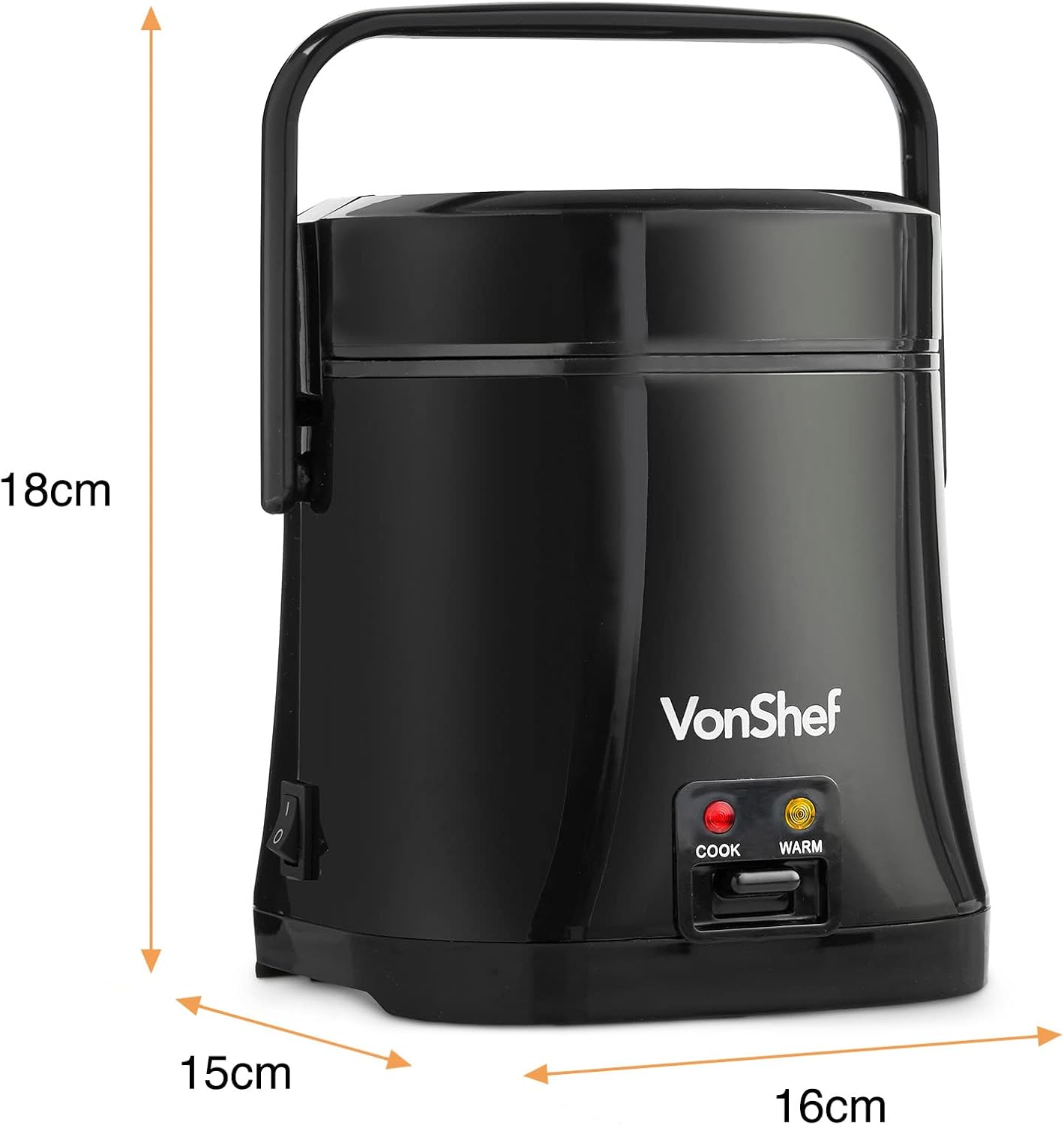 VonShef Small Rice Cooker 0.3L – Electric Rice Steamer for 2 with Keep Warm Function 200W, Removable Non Stick Rice Pot – Measuring Cup and Spatula-7