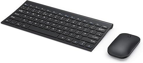 Seenda Small Wireless Keyboard and Mouse, Ultra Compact Rechargeable USB Keyboard and Mouse Combo with Portable Size Low Profile Keys for Windows XP/7/8/10/11 Laptop Computer, Black