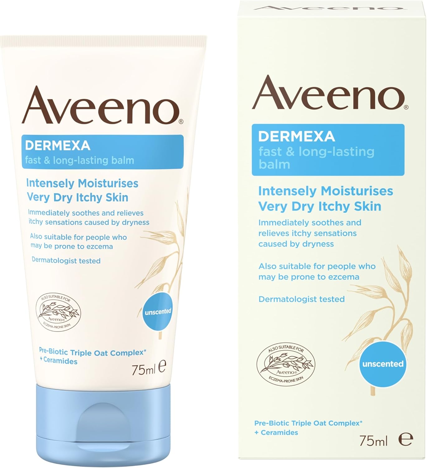 AVEENO® Dermexa Fast & Long-Lasting Balm | Intensely Moisturises Very Dry Itchy Skin | 75ml-0