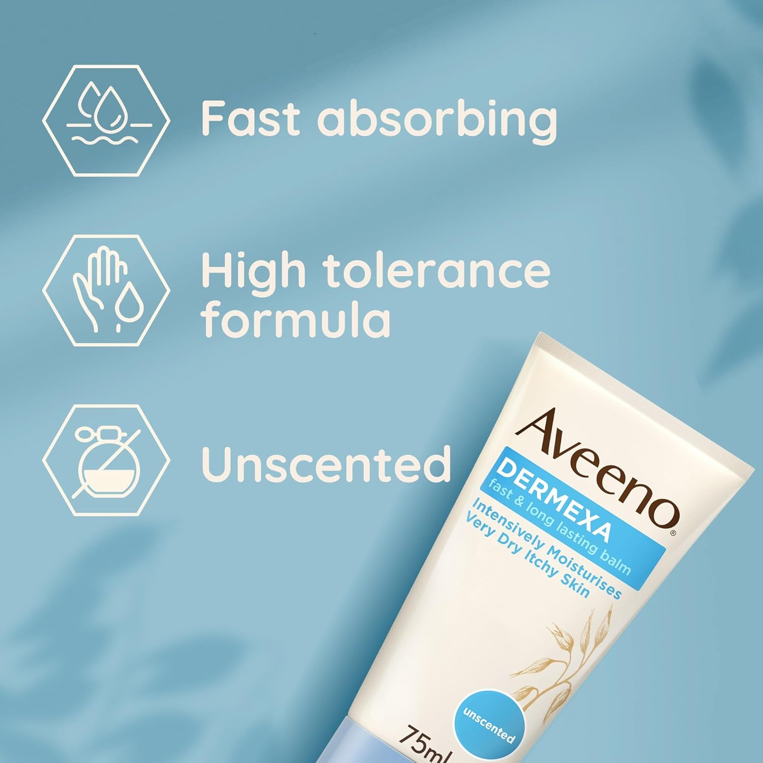 AVEENO® Dermexa Fast & Long-Lasting Balm | Intensely Moisturises Very Dry Itchy Skin | 75ml-3