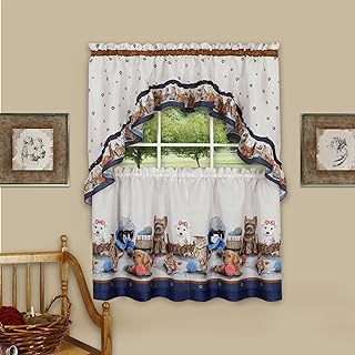 Achim Home Furnishings Precious - Printed Tier & Swag Set - 57x36