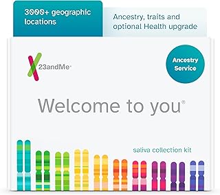 23andMe Ancestry Service: Personal Genetic DNA Test with 3000+ Geographic Locations, Family Tree, DNA Relative Finder, and Trait Reports