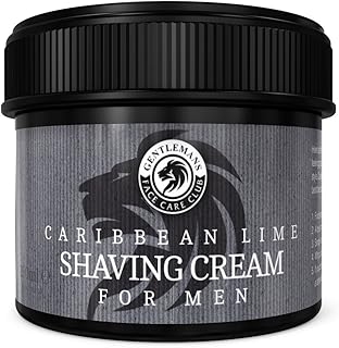 Gentlemans Face Care Club Lime Shaving Cream - Luxury Shave Soap From Gentlemans Face Care Club - Large 90 Day Supply 150ml Pot (Caribbean Lime)