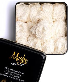 MUGHE GOURMET Luxury Turkish Cotton Candy Pismaniye Sweet (12 Fluffs)-Special Halva Candy Gift Box-Gourmet Confectionery Pishmaniye-Traditional Floss Halvah Gifts