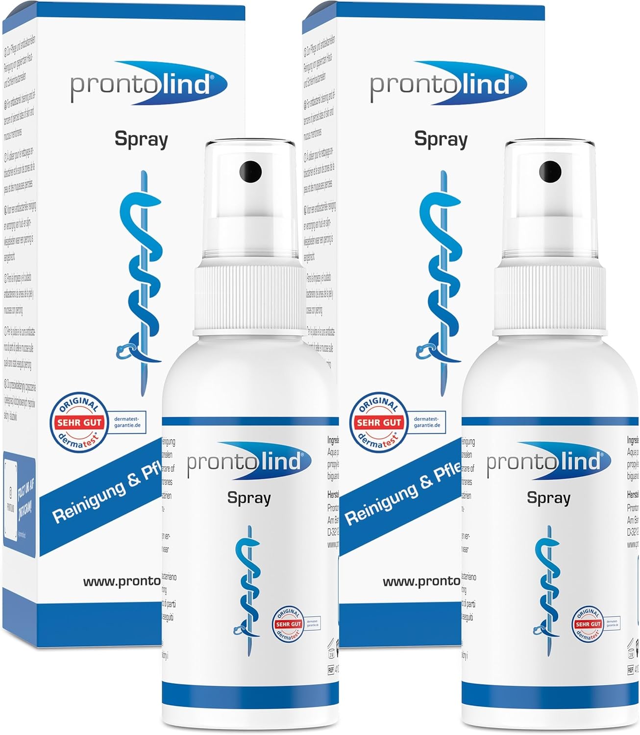 Prontolind Spray 75ml - for antibacterial cleaning and care of piercings, tunnels, plugs and body modifications (2-Pack)-0