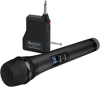 FIFINE Wireless Microphone, Handheld Dynamic Microphone Wireless mic System for Karaoke Nights and House Parties to Have Fun Over the Mixer,PA System,Speakers-K025