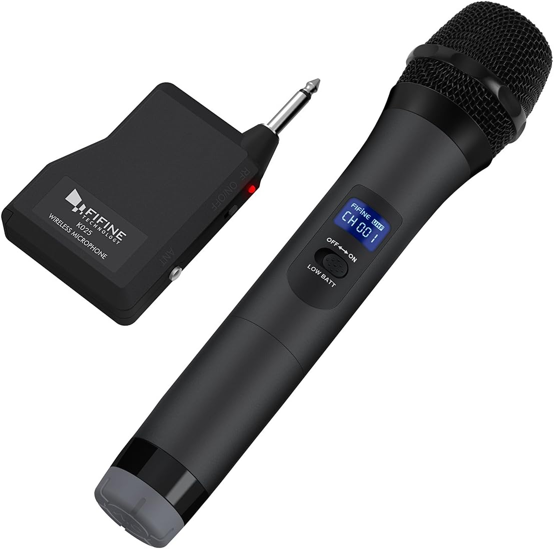 FIFINE Wireless Microphone, Handheld Dynamic Microphone Wireless mic System for Karaoke Nights and House Parties to Have Fun Over the Mixer,PA System,Speakers-K025-8