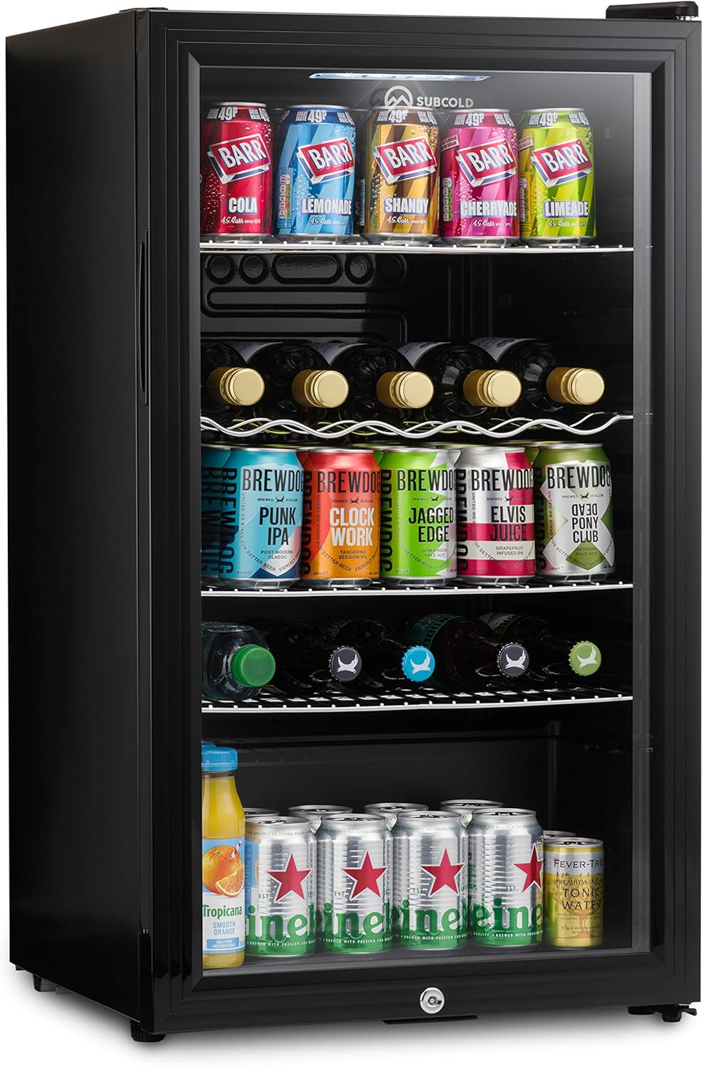 Subcold Super85 LED - Under-Counter Fridge | 85L Beer, Wine & Drinks Fridge | LED Light + Lock and Key | Energy Efficient (Black, 85L)…-0