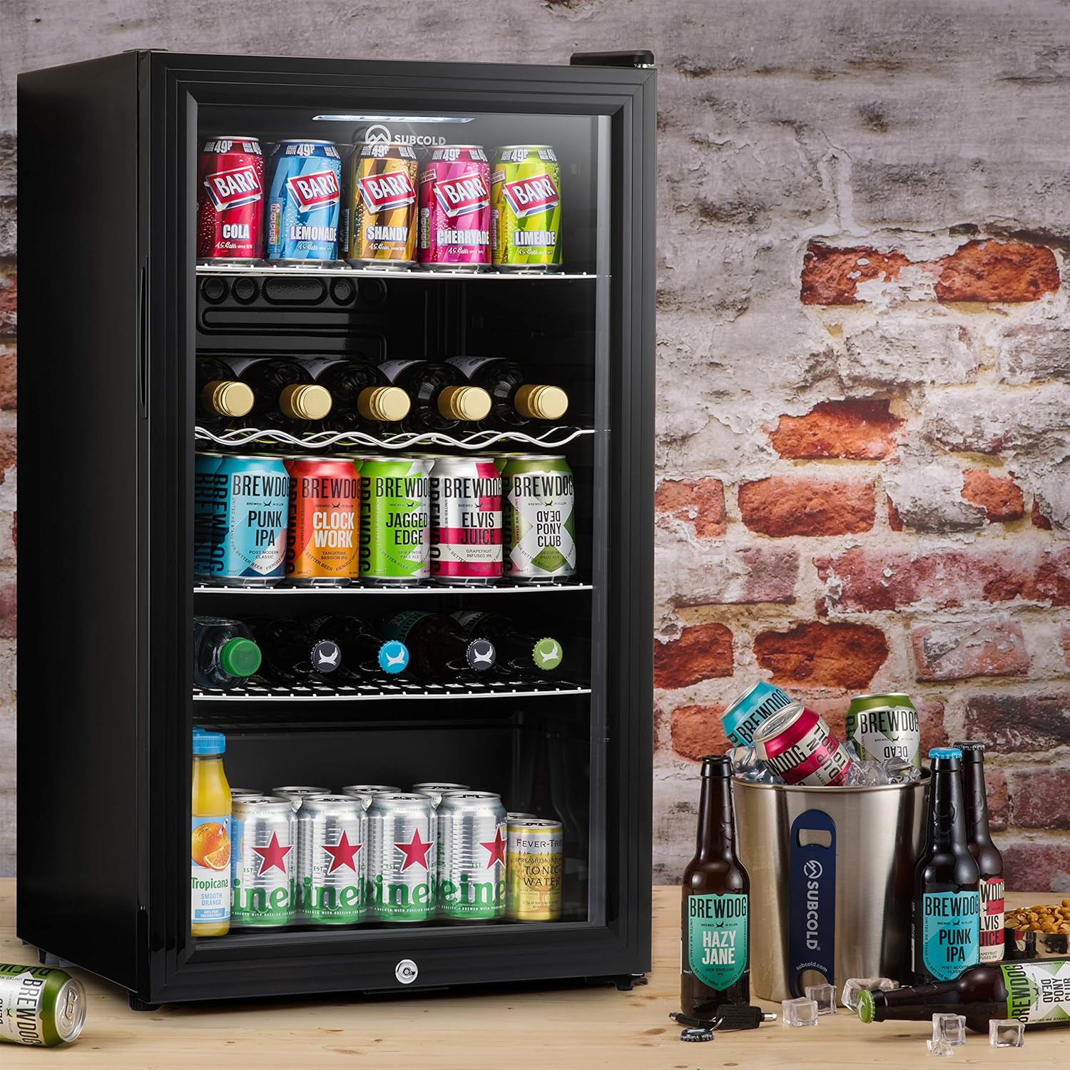 Subcold Super85 LED - Under-Counter Fridge | 85L Beer, Wine & Drinks Fridge | LED Light + Lock and Key | Energy Efficient (Black, 85L)…-1