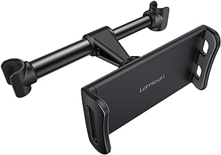 Lamicall Car Tablet Holder, Car Headrest Mount - Universal 360 Rotating Car Seat Stand Cradle for All 4.4~11" Tablets, iPad Pro 9.7, 10.5, 11, iPad Air mini 2 3 4 5 6, iPhone, Switch, Tab - Black