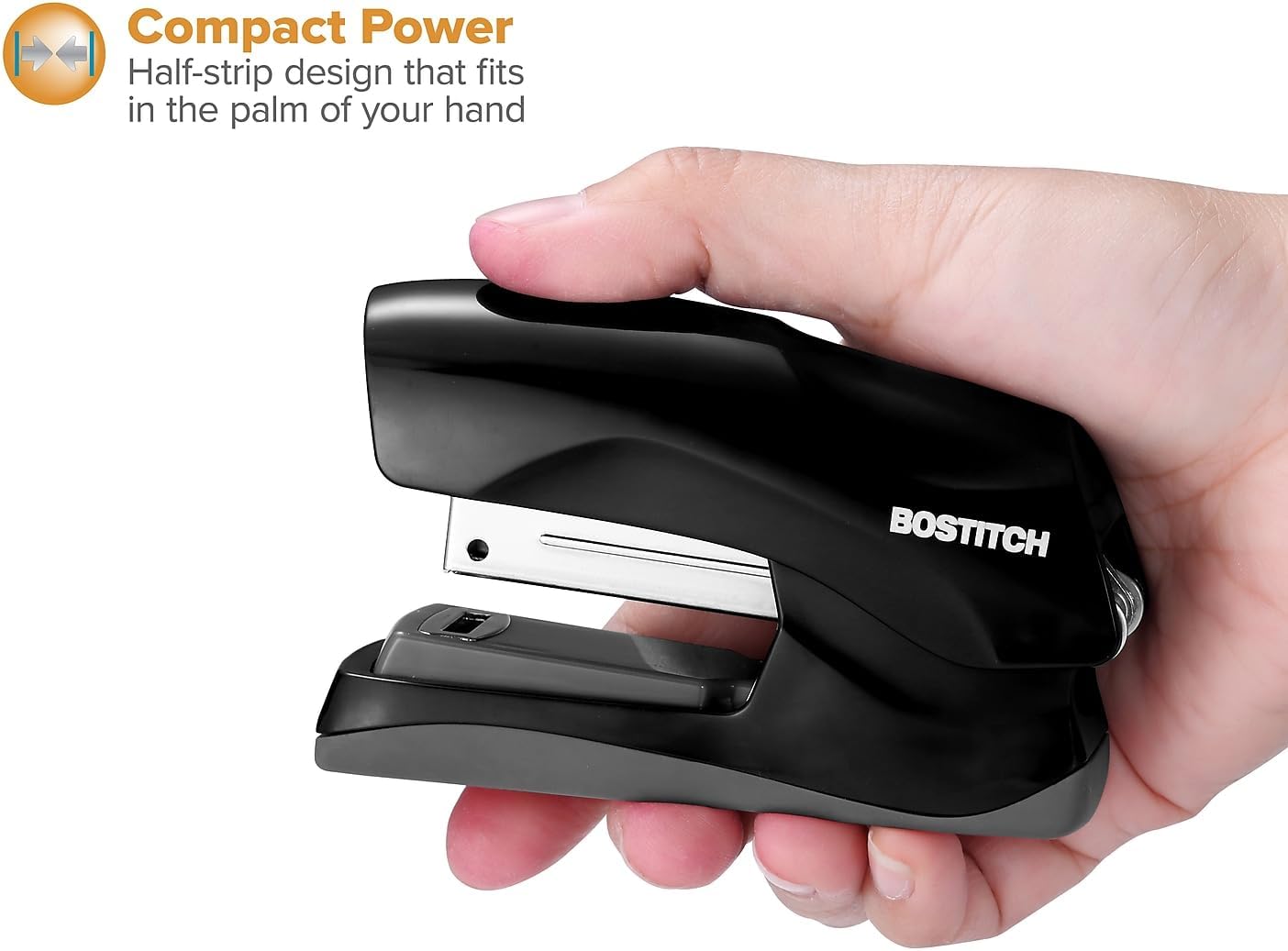 Bostitch Office Heavy Duty Stapler, 40 Sheet Capacity, No Jam, Half Strip, Fits into The Palm of Your Hand, for Classroom, Office or Desk, Black-6