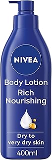 NIVEA Rich Nourishing Body Lotion (400ml), Rich 72H Hydration NIVEA Moisturiser for Dry Skin Made with Deep Moisture Serum and Almond Oil, Intensive Hydration NIVEA Body Lotion