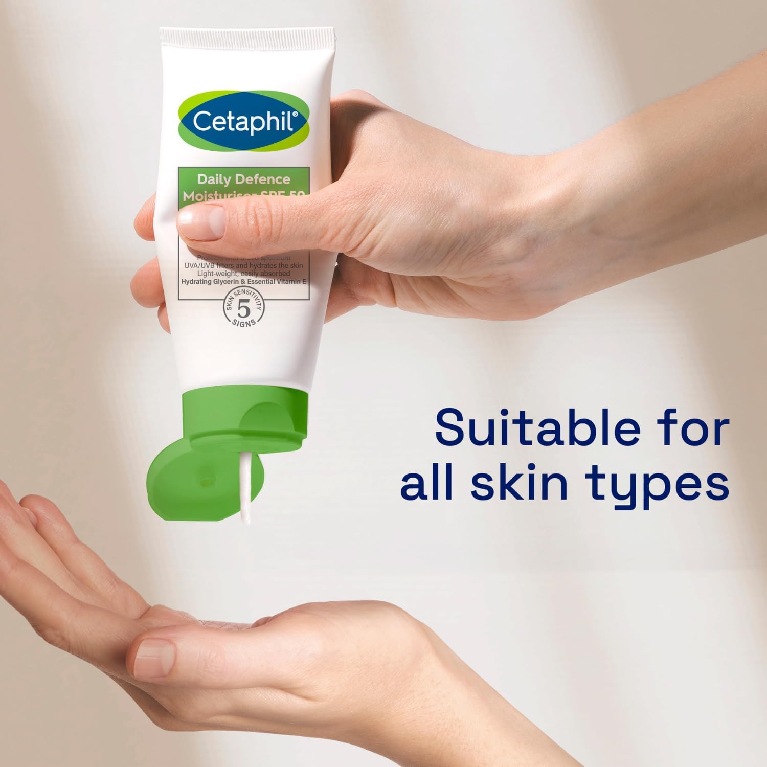 Cetaphil Daily Defence Face Moisturiser, SPF 50+ Day Cream With Glycerin, 50g, Sunscreen For All Skin Types-5