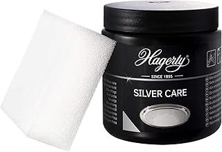 Hagerty Silver Care Silver Paste 185 g I Efficient polishing paste for cleaning & care of silver & silver plated metal I Silver polish for tarnished silverware plates I incl. sponge