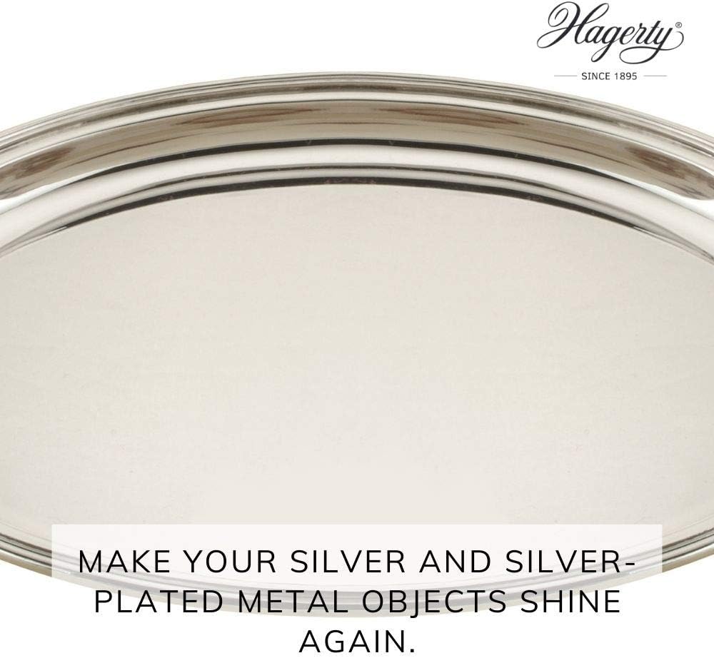 Hagerty Silver Care Silver Paste 185 g I Efficient polishing paste for cleaning & care of silver & silver plated metal I Silver polish for tarnished silverware plates I incl. sponge-1