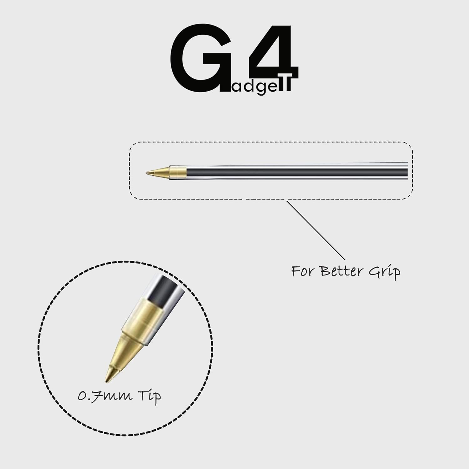 G4GADGET Premium Pack of 50 Black Biro Ballpoint Pens - Medium Tip for Fluent, Smooth Writing - Professional Quality Pens for Home, Office, and School Use-3