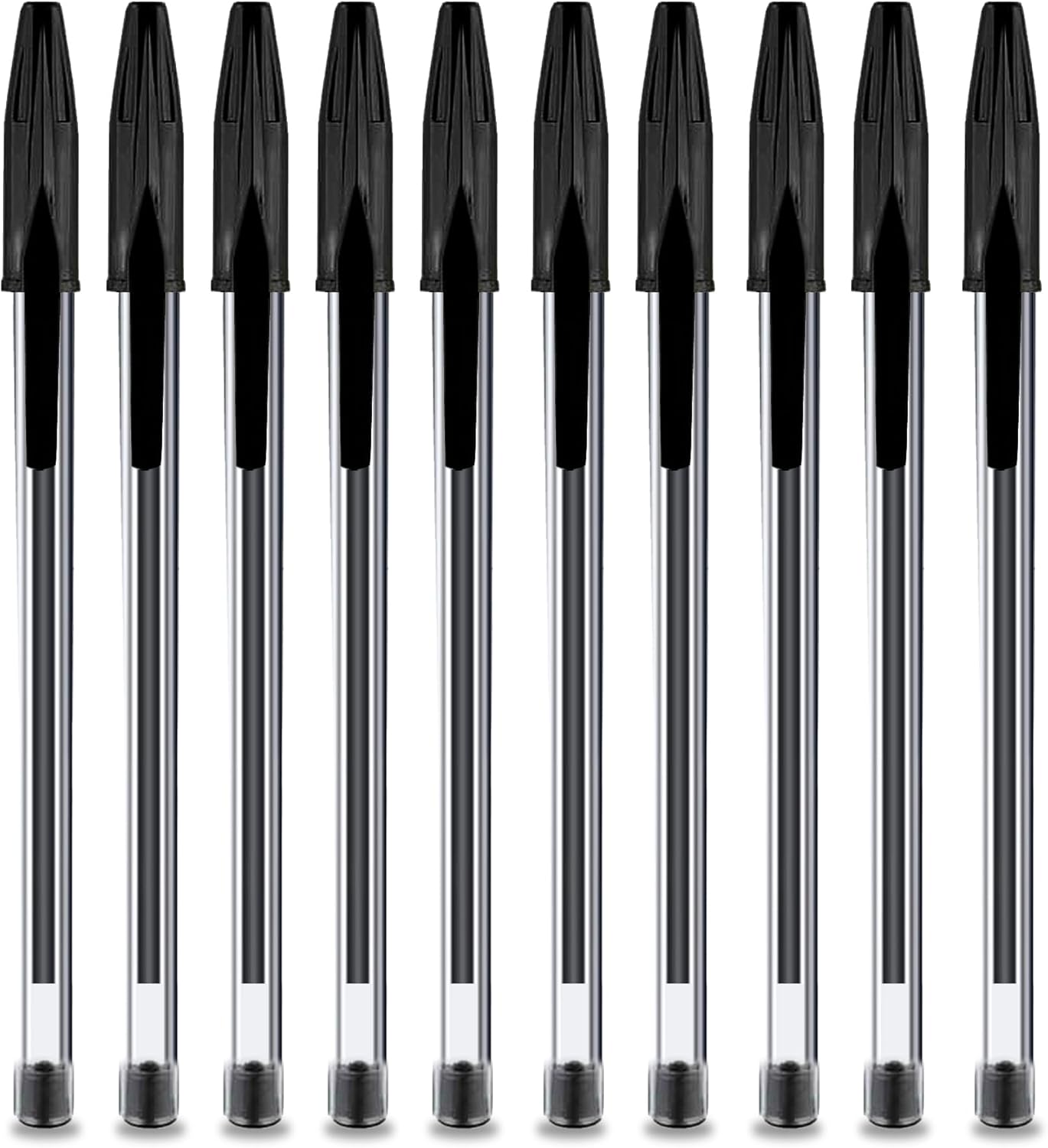 G4GADGET Premium Pack of 50 Black Biro Ballpoint Pens - Medium Tip for Fluent, Smooth Writing - Professional Quality Pens for Home, Office, and School Use-5