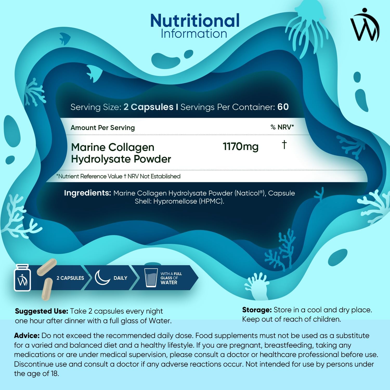 100% Pure Marine Collagen Capsules - 120 Capsules (Not Collagen Powder/Collagen Tablets) - 2 Months Supply - Collagen Supplements for Women & Men - Premium Naticol Type 1 Hydrolysed Collagen Peptides-6