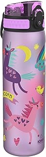 Ion8 Water Bottle, Leak Proof, Easy to Open, Secure Lock, Dishwasher Safe, BPA Free, Hygienic Flip Cover, Carry Handle, Easy Clean, Odour Free, Unicorns Design