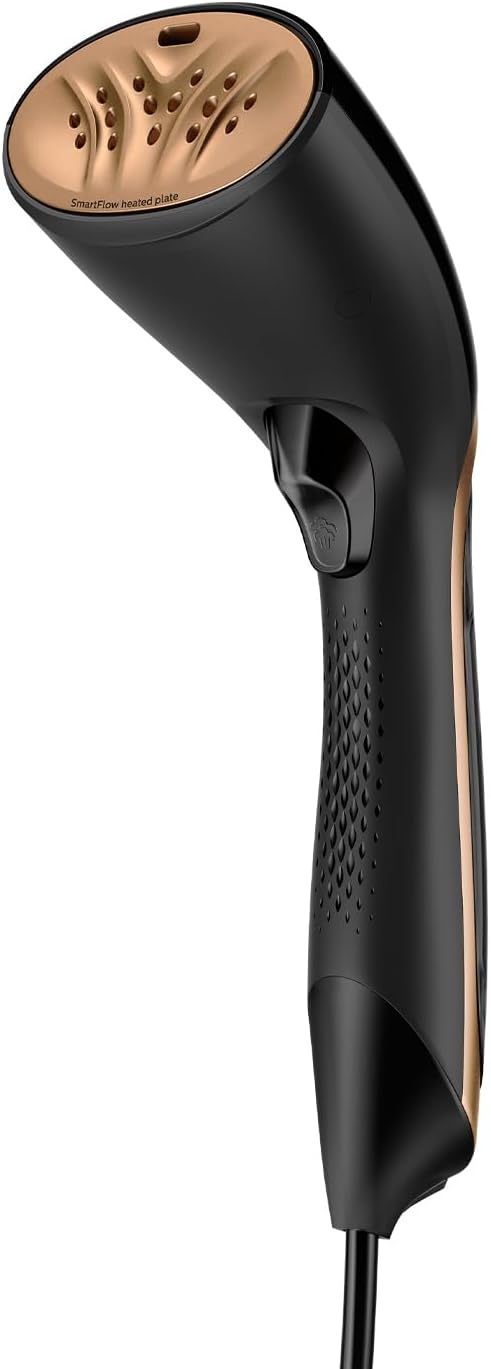 Philips Steam&Go Plus Handheld Clothes Steamer, Vertical and Horizontal Garment Steamer, No Ironing Board Needed, 0.07 Litre, 1300 W, Black/Copper, GC362/86-0