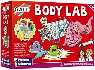 Galt Body Lab -Explore and Discover Biology Science Kit with Stethoscope,Petri-Dishes,Magnifying Glass and More - 14 Science Experiments Set, Educational STEM Toys for Girls and Boys Ages 6 Years Plus