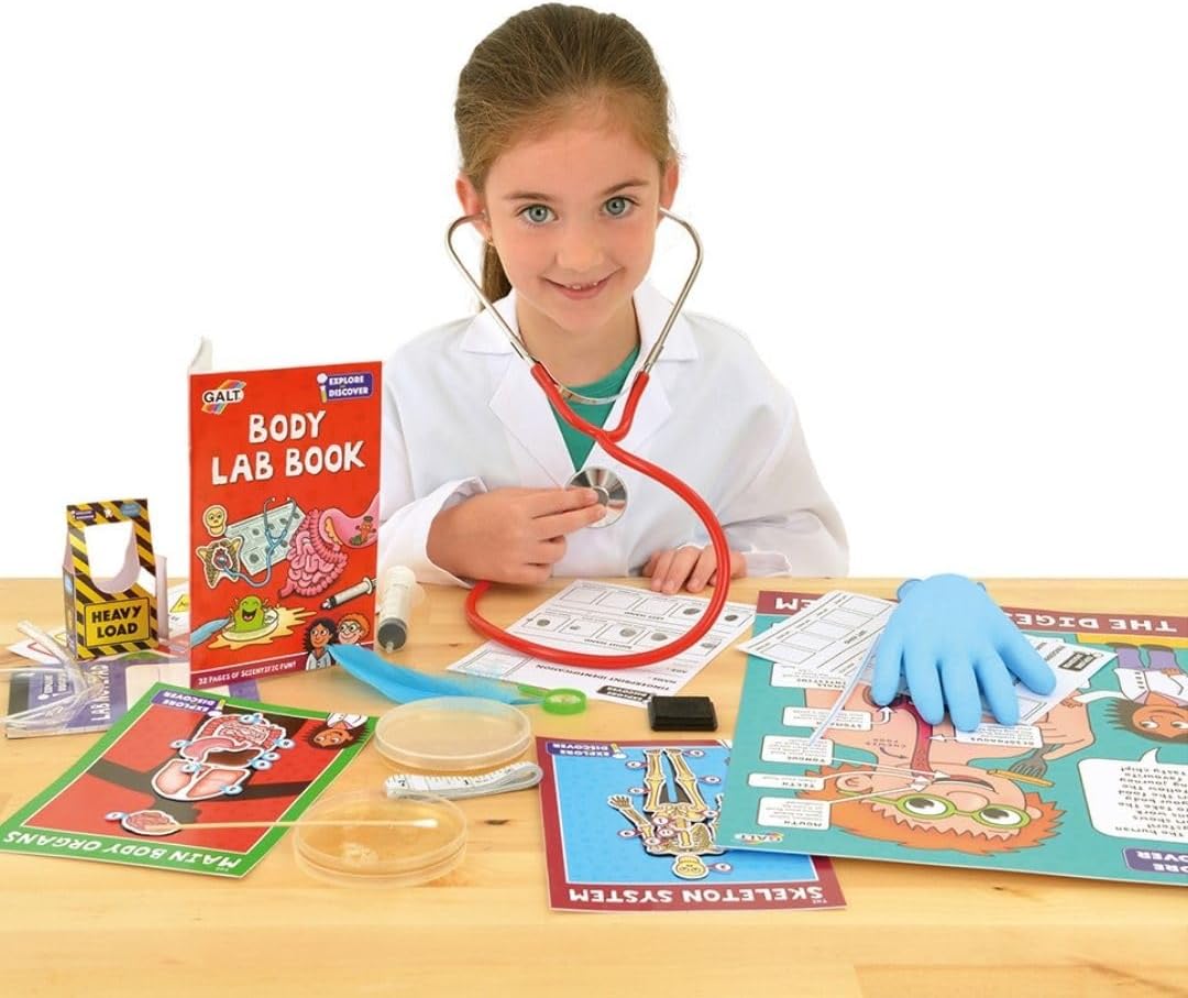 Galt Body Lab -Explore and Discover Biology Science Kit with Stethoscope,Petri-Dishes,Magnifying Glass and More - 14 Science Experiments Set, Educational STEM Toys for Girls and Boys Ages 6 Years Plus-3