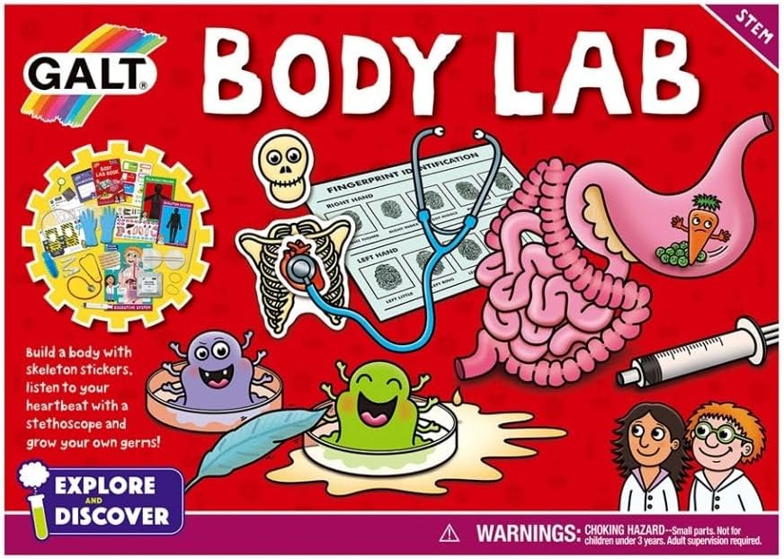 Galt Body Lab -Explore and Discover Biology Science Kit with Stethoscope,Petri-Dishes,Magnifying Glass and More - 14 Science Experiments Set, Educational STEM Toys for Girls and Boys Ages 6 Years Plus-6