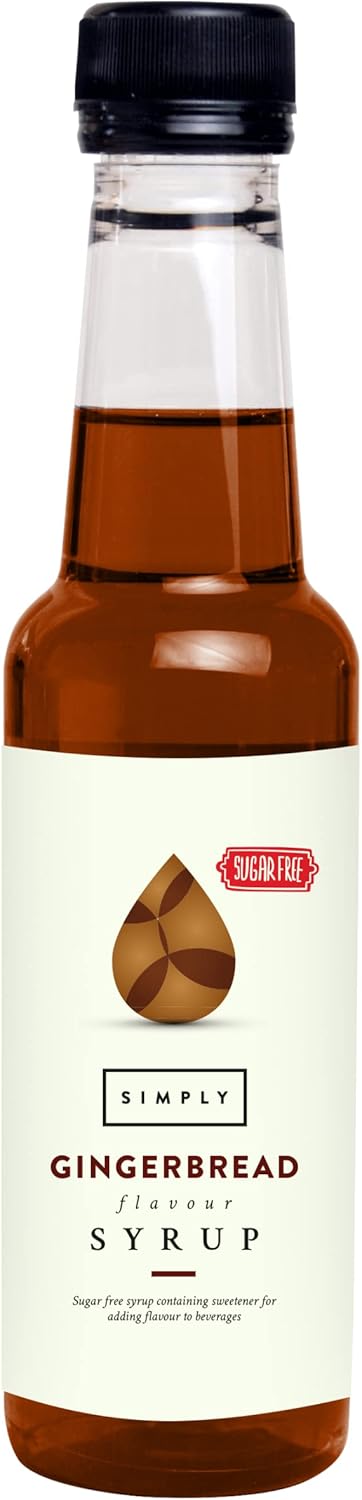 Simply Sugar Free Gingerbread Syrup, Low Calorie, Vegan & Nut Free Flavoured Syrup for Coffee, Cocktails & Baking (250ml)-0