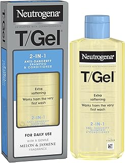 Neutrogena T/Gel 2 in 1 Anti-Dandruff Shampoo and Conditioner (1x 250ml), Shampoo and Conditioner to Help Fight Dandruff From First Wash, Haircare for Soft and Shiny Healthy-Looking Hair and Scalp