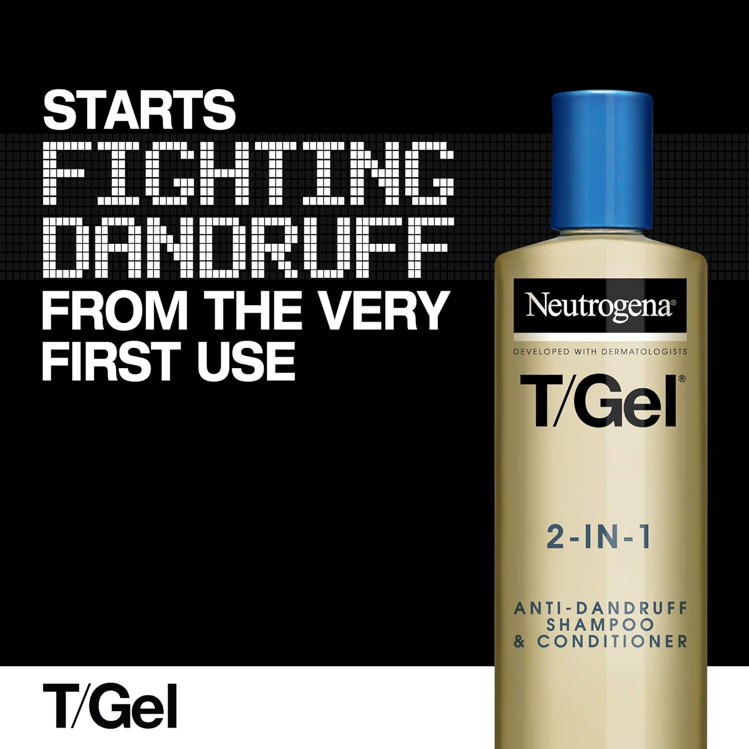 Neutrogena T/Gel 2 in 1 Anti-Dandruff Shampoo and Conditioner (1x 250ml), Shampoo and Conditioner to Help Fight Dandruff From First Wash, Haircare for Soft and Shiny Healthy-Looking Hair and Scalp-1