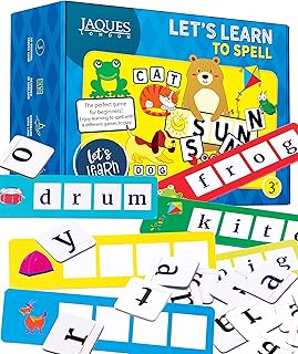 Jaques of London Spelling Phonics Games | Kids Learning Toys | Educational Toys for 3 4 5 year olds | Fun Learning Games for 3 4 5 year olds | Spelling Games Toys & Sets