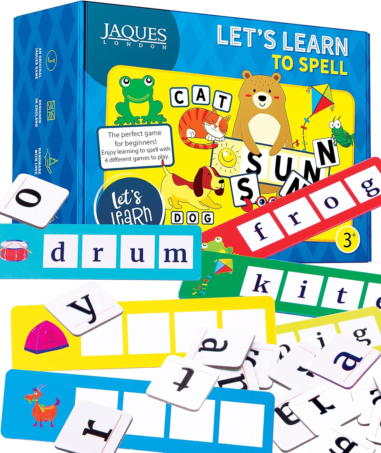 Jaques of London Spelling Phonics Games | Kids Learning Toys | Educational Toys for 3 4 5 year olds | Fun Learning Games for 3 4 5 year olds | Spelling Games Toys & Sets-0