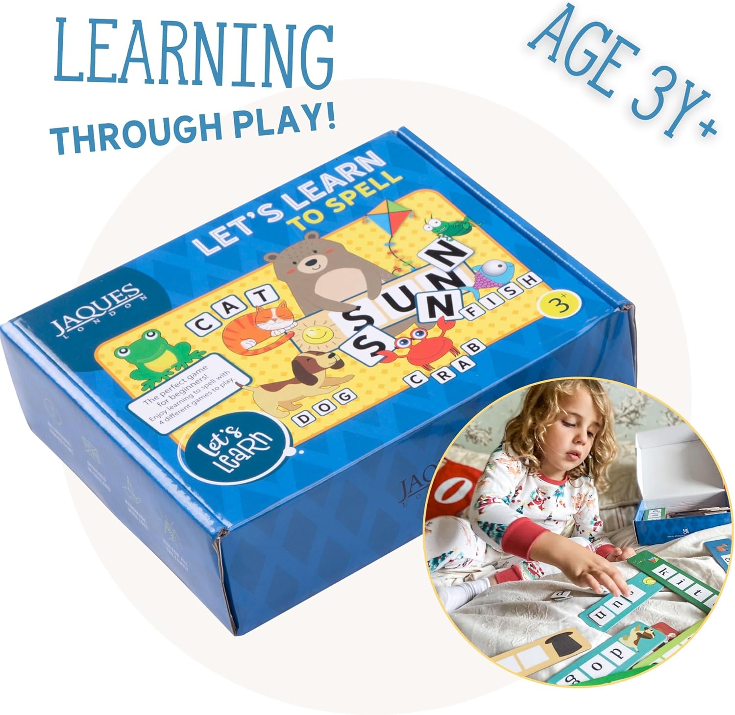 Jaques of London Spelling Phonics Games | Kids Learning Toys | Educational Toys for 3 4 5 year olds | Fun Learning Games for 3 4 5 year olds | Spelling Games Toys & Sets-1